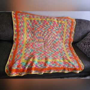 Hand Made Colorful Crochet Blanket